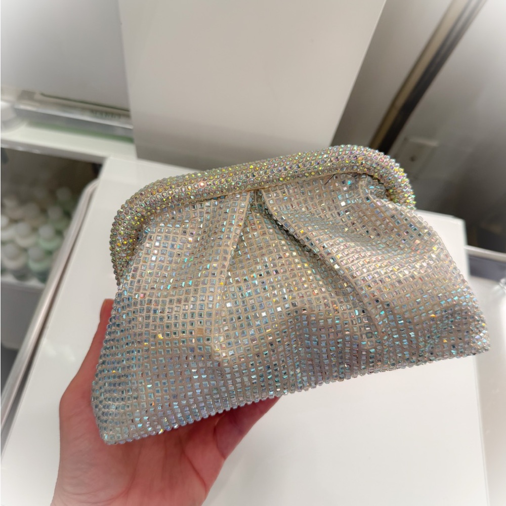 Elegant Crystal Gold/AB Crystal Embellished Clutch Bag